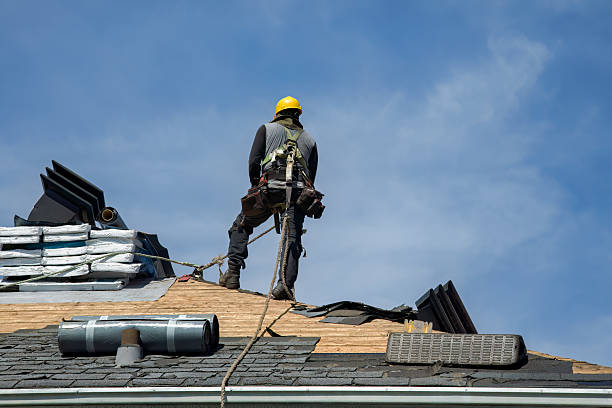 Professional Gutter Installation technician working in Linville Falls, NC